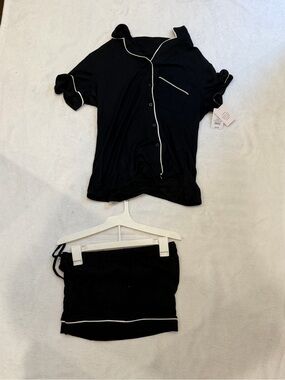 Auden Cloud Knit Black Pajama Short Set Size S NWT